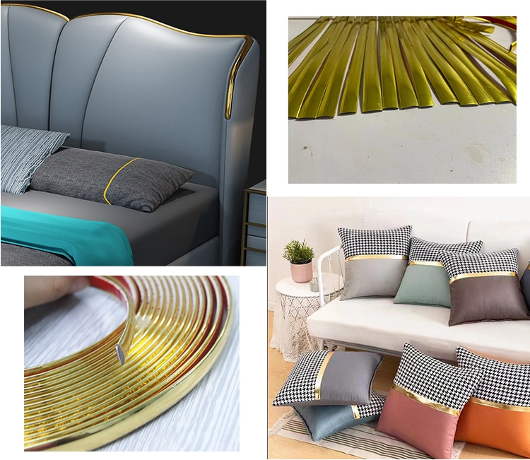 Furniture Accessories PVC Sofa Plastic Trim Strips Decorative Golden Edge Banding Tape