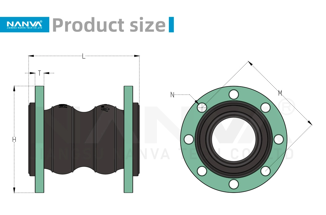 Double Ball Flexible Wound Rubber Soft Joint with Pressure Ring National Standard Flange Soft Connection Expansion Joint DN50