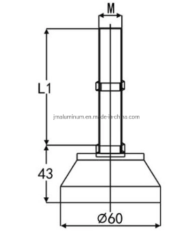 Universal Adjustable Foot for Industry Bace 60mm M12 /M16 Thread