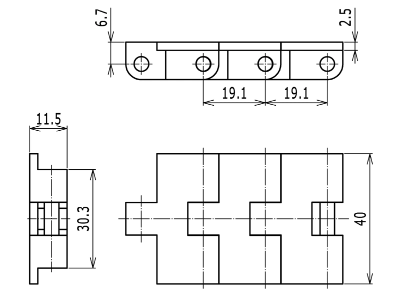 5931 Plastic Miniature Conveyor Chains