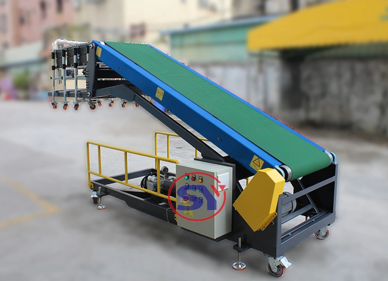 Truck Container Vehicle Loading Belt Conveyor Expandable for Conveying&Discharging Boxes/Cartons