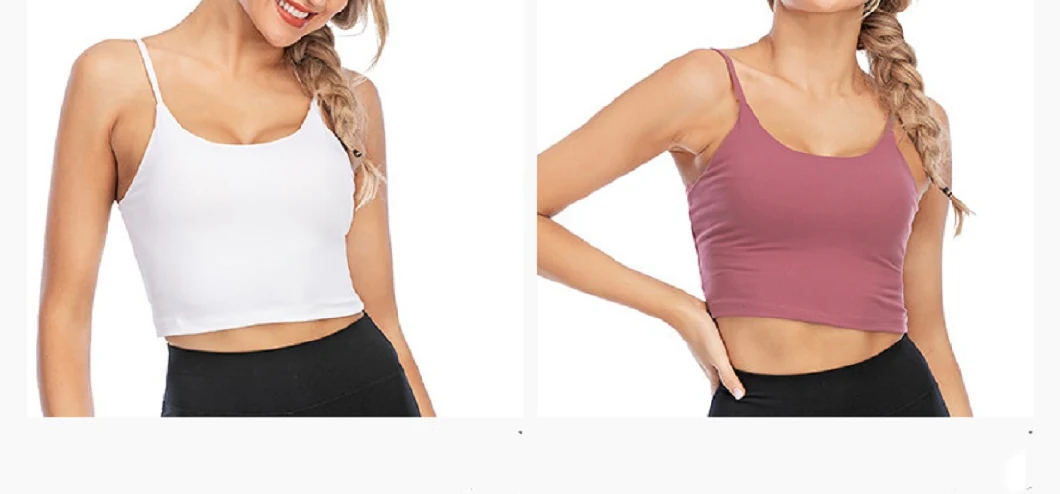 Yoga Tank Top Padded Crop Top Spaghetti Strap Sports Wear Body Shaping Top Wbb16334