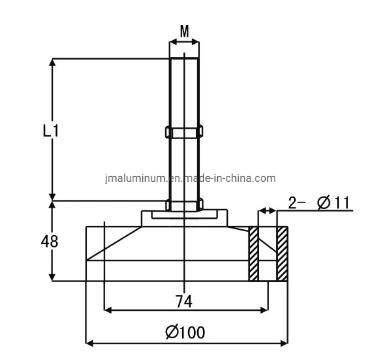 Fd100 Standard Adjustable Furniture Leveling Feet, M16/M20 M24 Fixed Feet