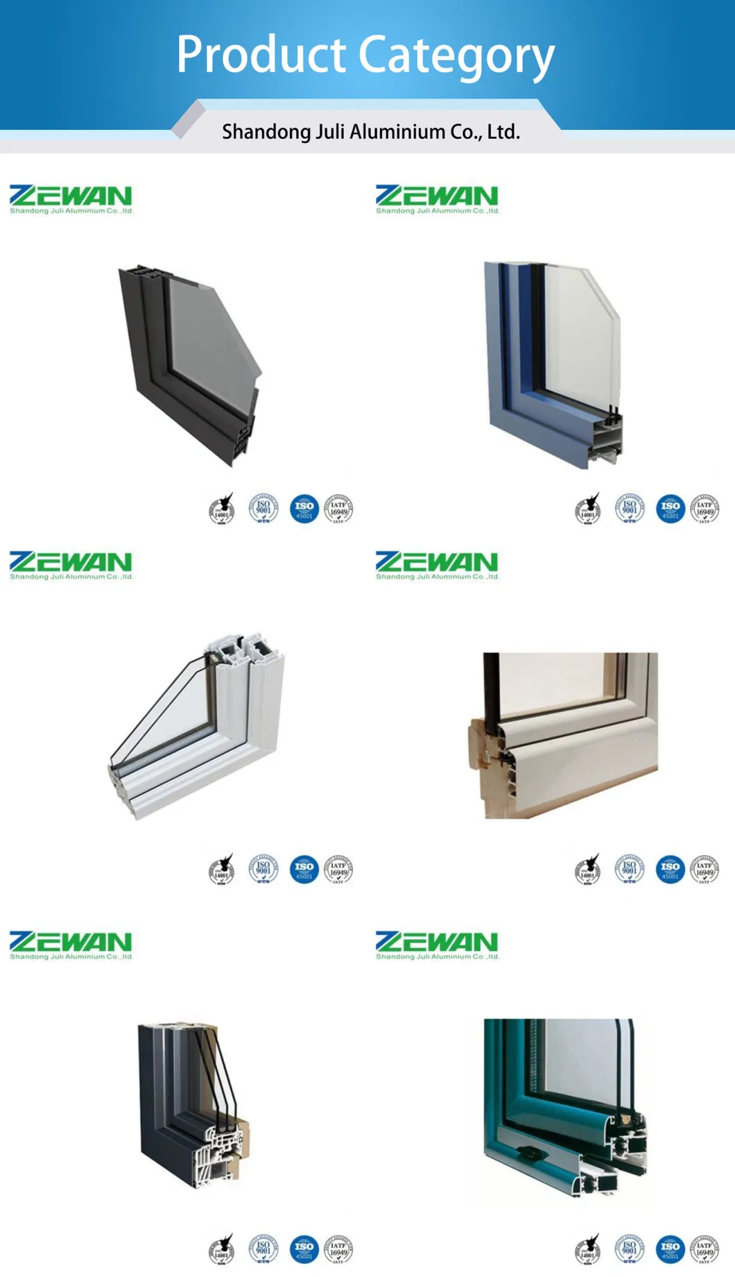 Customize Woodgrain Aluminum/Aluminium Anodized Formwork Facade Alloy Extrusion Profiles for Sliding /Folding/Shutters/Louver Window Door &Window &Curtain Wall