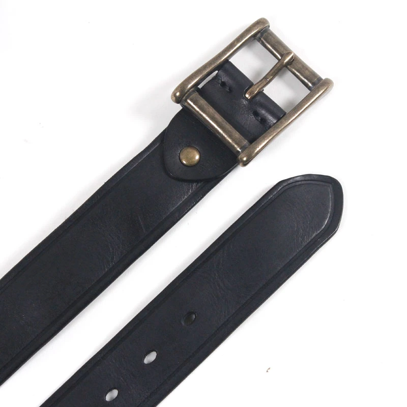 4.0cm Width Men Jeans Genuine Top Grain Cow Hide Leather Belt with Solid Brass Buckle