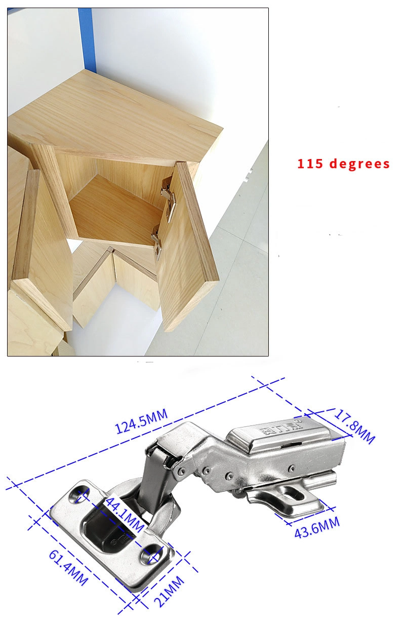 Multiple Angles Fixed/Removable Hydraulic Damper Buffer Cabinet Door Cabinet Hardware Furniture Hinges