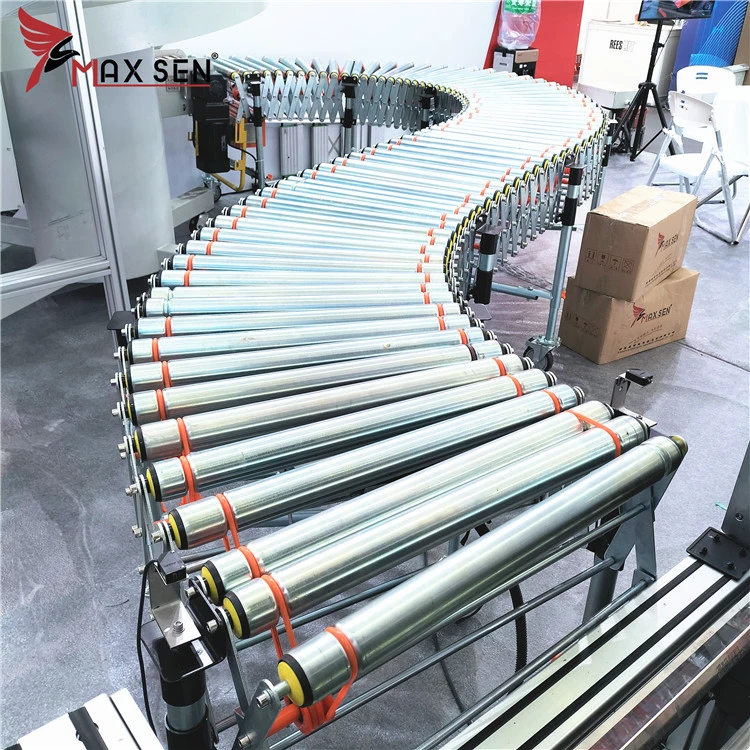 2021 Logistics Material Handling Conveyor Line System for Boxes Transportation Flexible Roller Conveyor