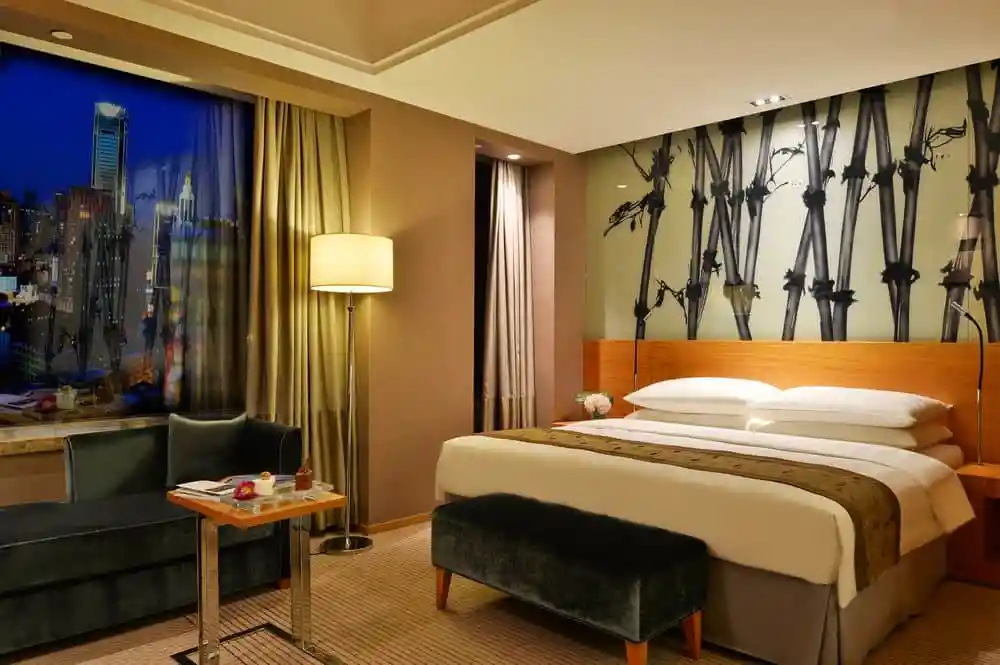 Simple Elegant White Oak Material Hotel Bedroom Design Furniture