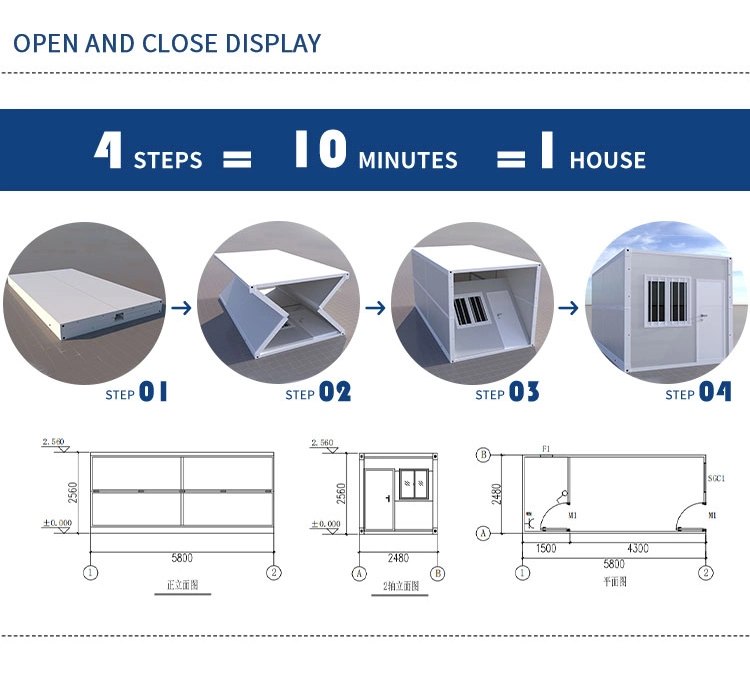 Restaurant Container Fast Food Container Pizza Foldable Container Shop Store Folding Container House