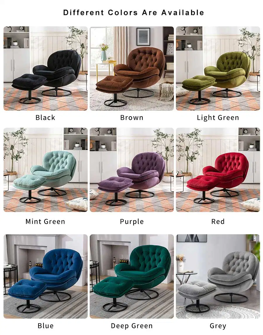 Custom Logo Modern Luxury Living Room Furniture Rotation Leisure Armchair Velvet Swivel Lounge Accent Chair