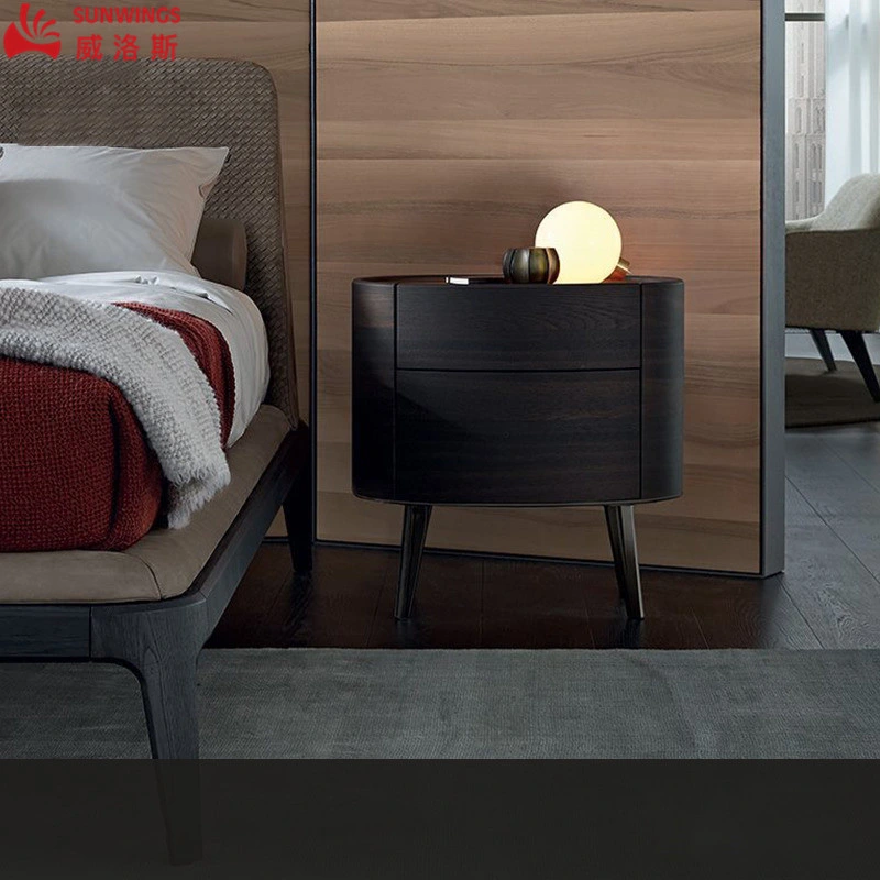 Light and Luxury Unique Design Solid Wood Night Table Furniture for Bedroom