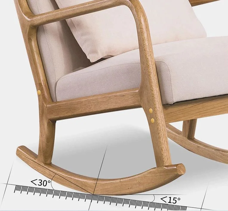 Nordic Single Small Apartment Modern Sofa Bedroom Leisure Solid Wood Rocking Chair for Living Room