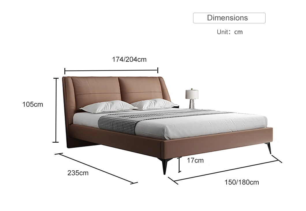 Luxury Steel Home Furniture Double Wood Full Size Platform Bed Bedroom Set