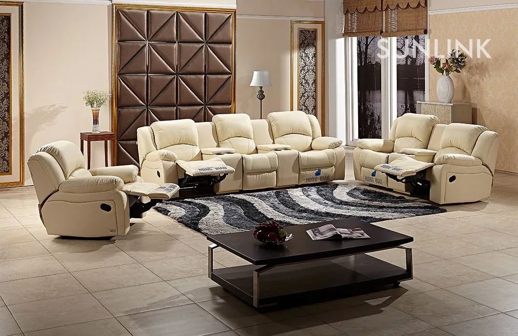 Factory Wholesale Italian Design Living Room Theater Leather Sofa Set Recliner Sofa