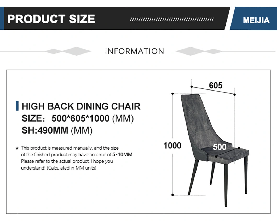 New Arrival Living Room Modern Dining Arm Chair Fabric Nordic Luxury Design High Back Chair