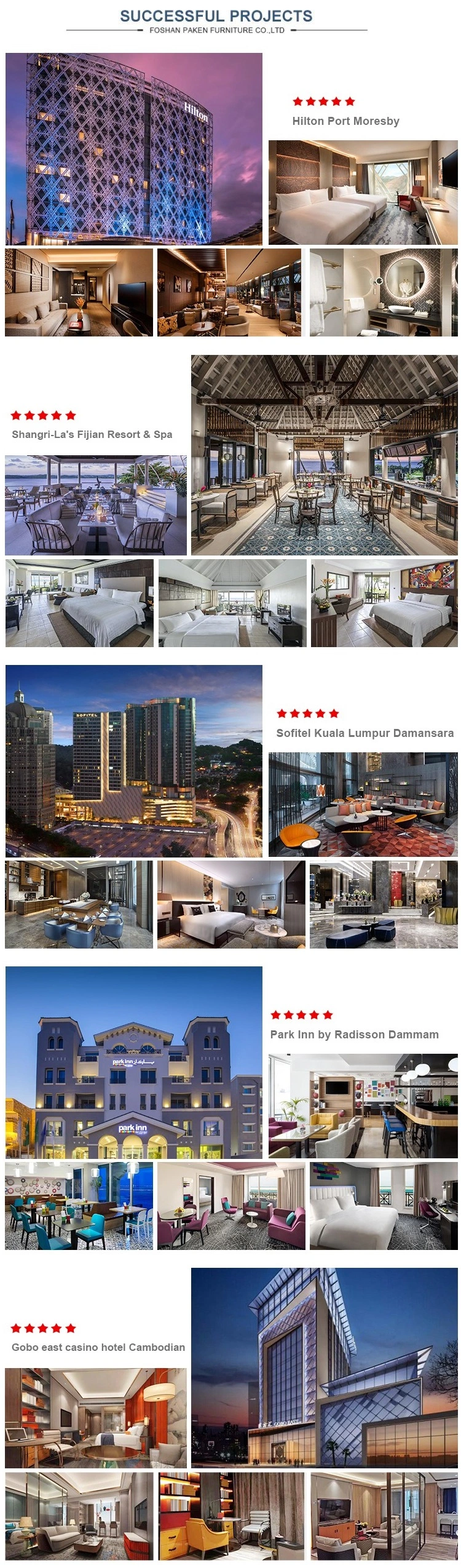 5 Star Luxury High End Customzation Hotel Bedroom Furniture Sets for Wyndham