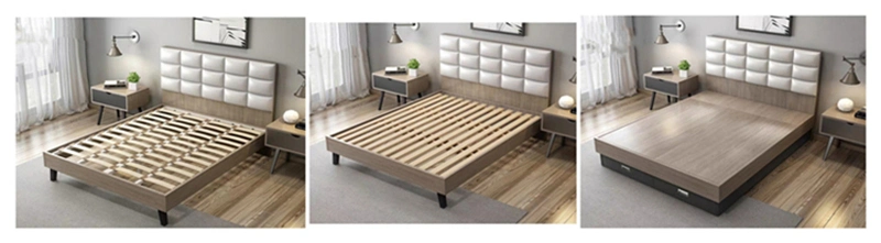 Modern Design Queen Bed Melamine MDF Hotel Bedroom Furniture Set