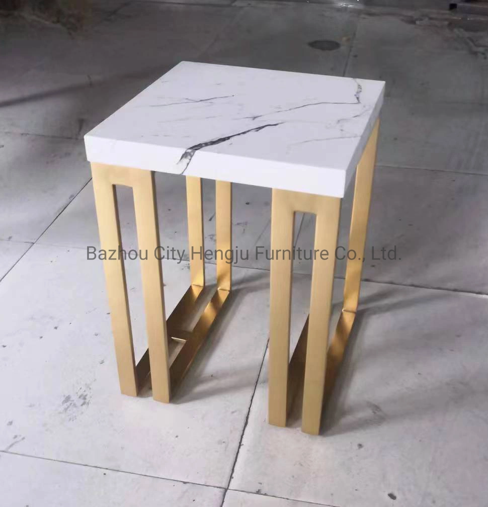 Sintered Stone Top Console Tables Living Room Furniture Stainless Steel Mirrored Hallway End Table Side Table Sofa Table Bedroom Table Wedding Table