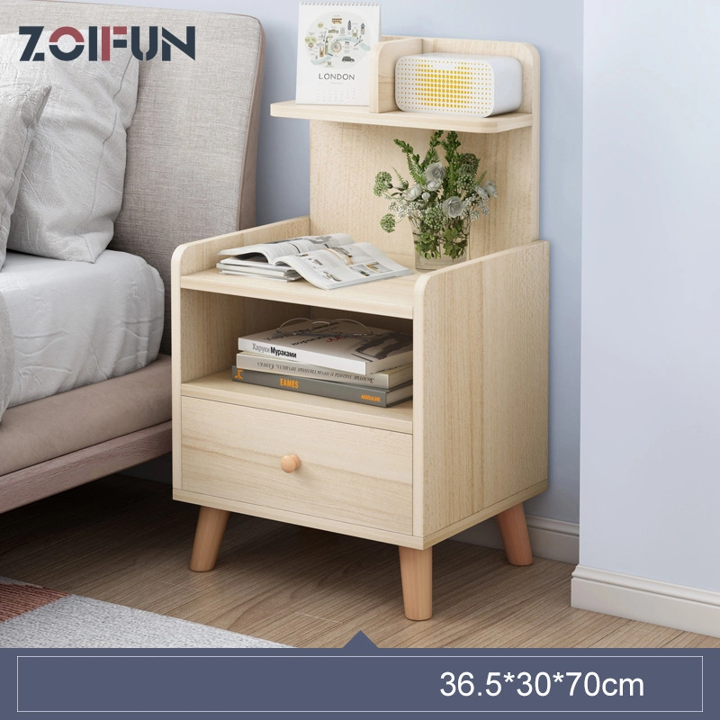 High Quality Storage Wood Blue Nightstand Bedside Table Bedroom Furniture