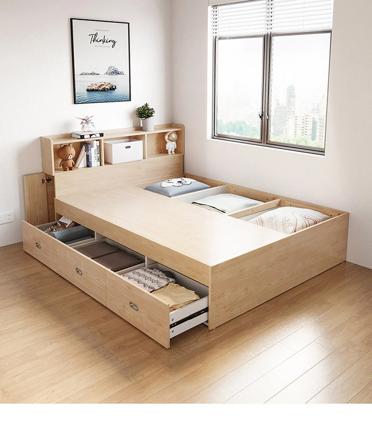 Nordic Modern Minimalist High Box Storage Bed