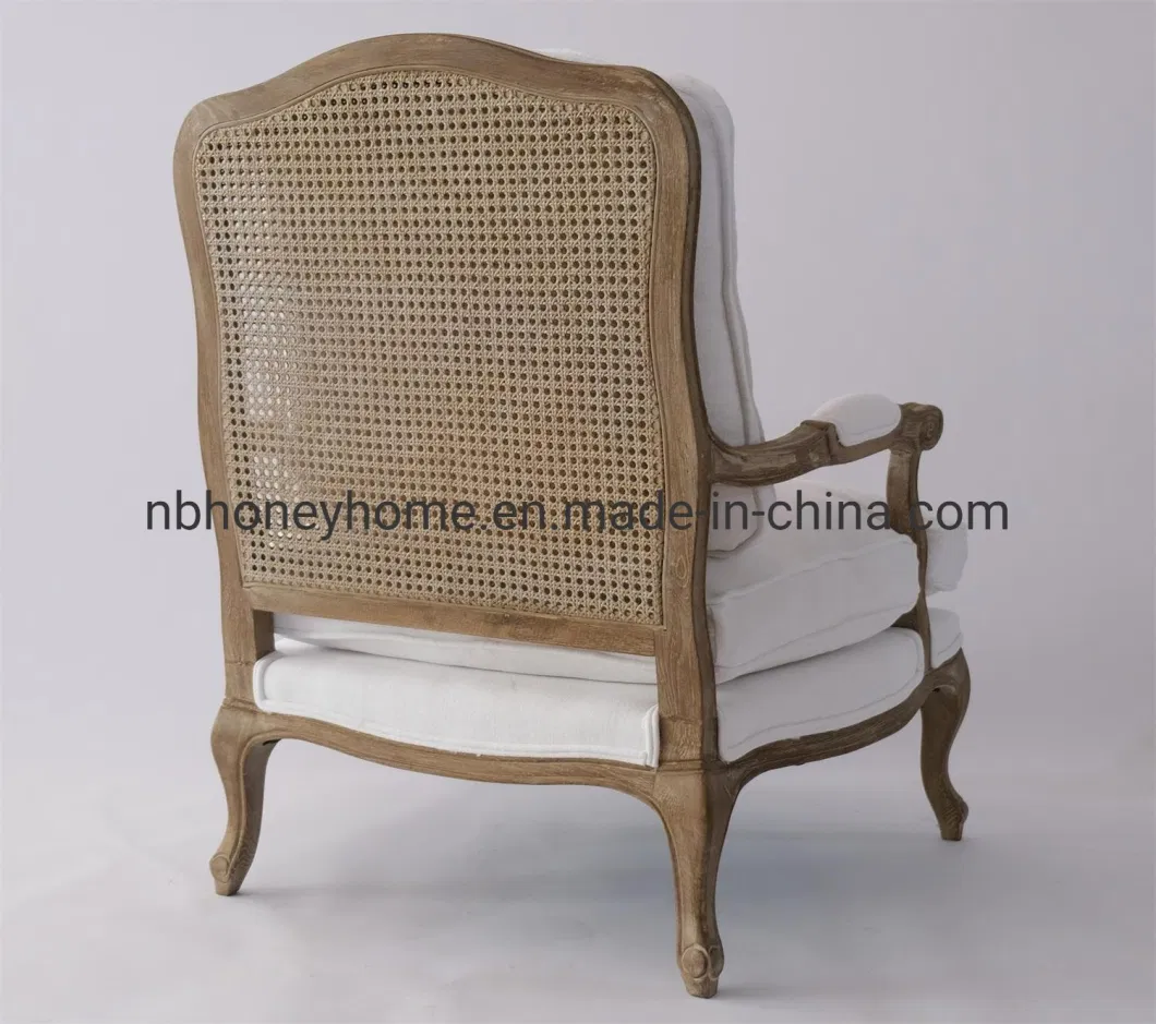Classic Antique Single Seat Sofa Upholstery Rattan Back Comfortable Lounge Chair