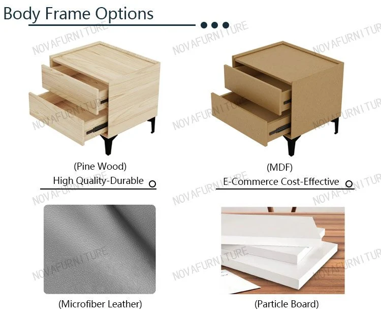 Made in China Smart Bedroom Furniture Bedside LED Touch Light Nightstands Bed Side Night Stand Modern Living Room Console Table