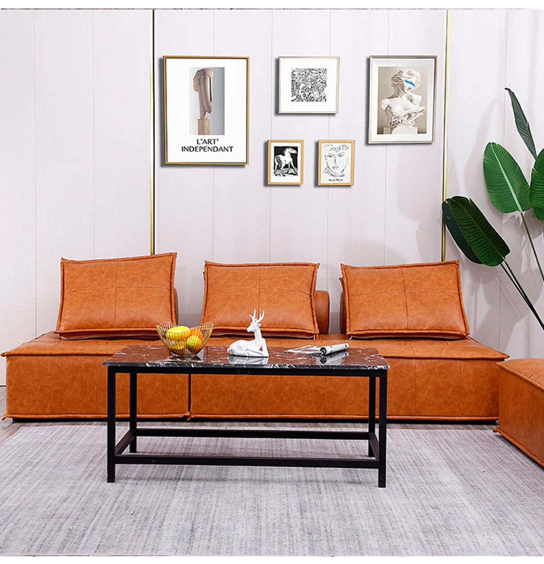 Living Room Sectional Couch Sofa Set with Leather Bedroom Sofa