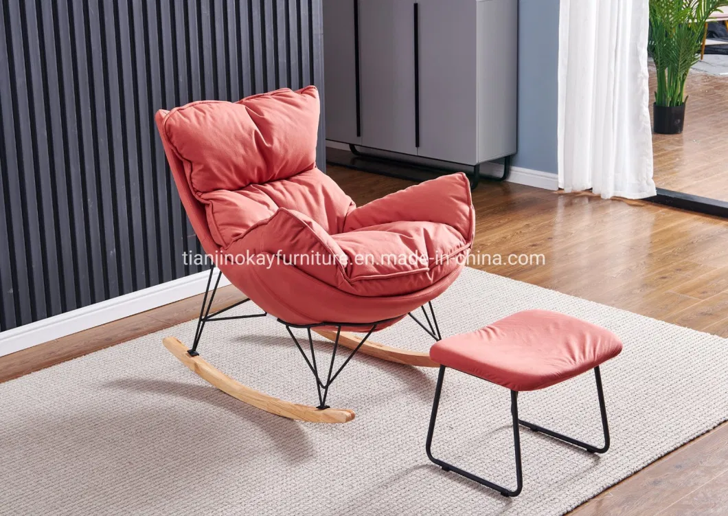 Comfort fabric Chair Light Luxury Balcony Living Room Bedroom Leisure Chair Reclining Sofa Chair