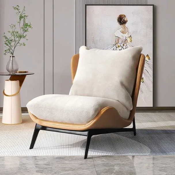 Soft Upholstered Gold Lounge Curved Velvet Wing Shell Chair Living Room Modern Accent Bed Room Chair