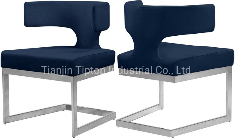 Modern Design Hotel Chair Simple Style Chair Velvet Metal Leg Hotel Restaurant Chair Supplier