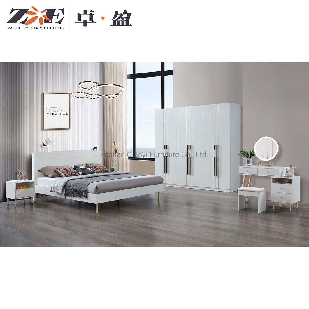Middle East High End Big Headboard Double Bed Set Luxury Modern Bedroom Furniture