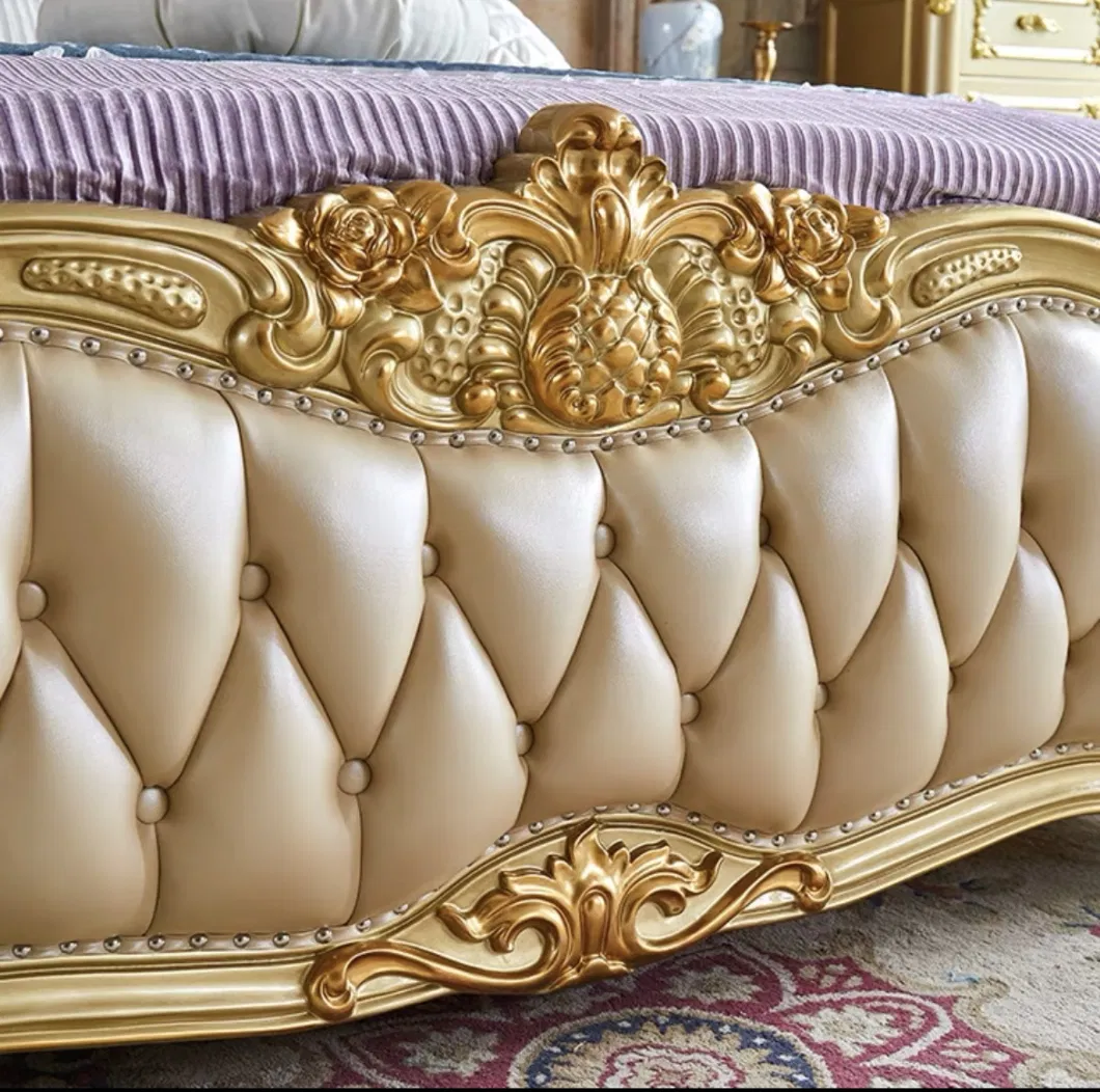 Hot Selling Bed Sets Luxury Platform Solid Wood Luxury Furniture King Queen Size Bed Bedroom Set