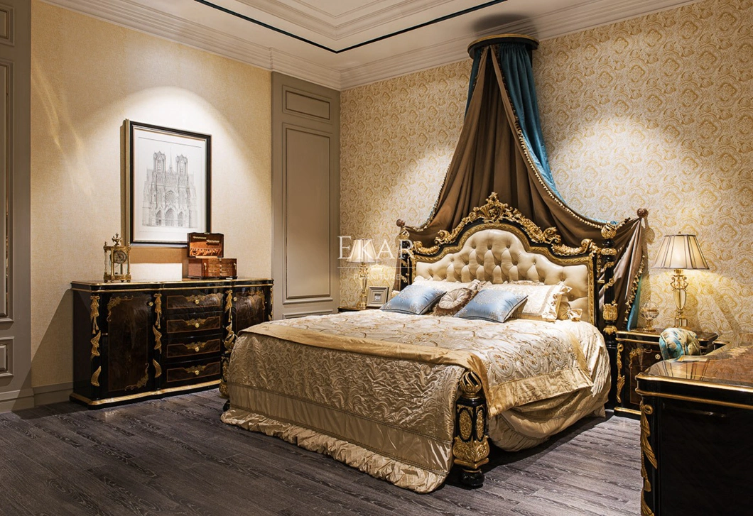 Classical European Style Bedroom Carved Wooden Bed-Bedroom Furniture Home Furniture Modern Furniture Modern Bedroom Sets