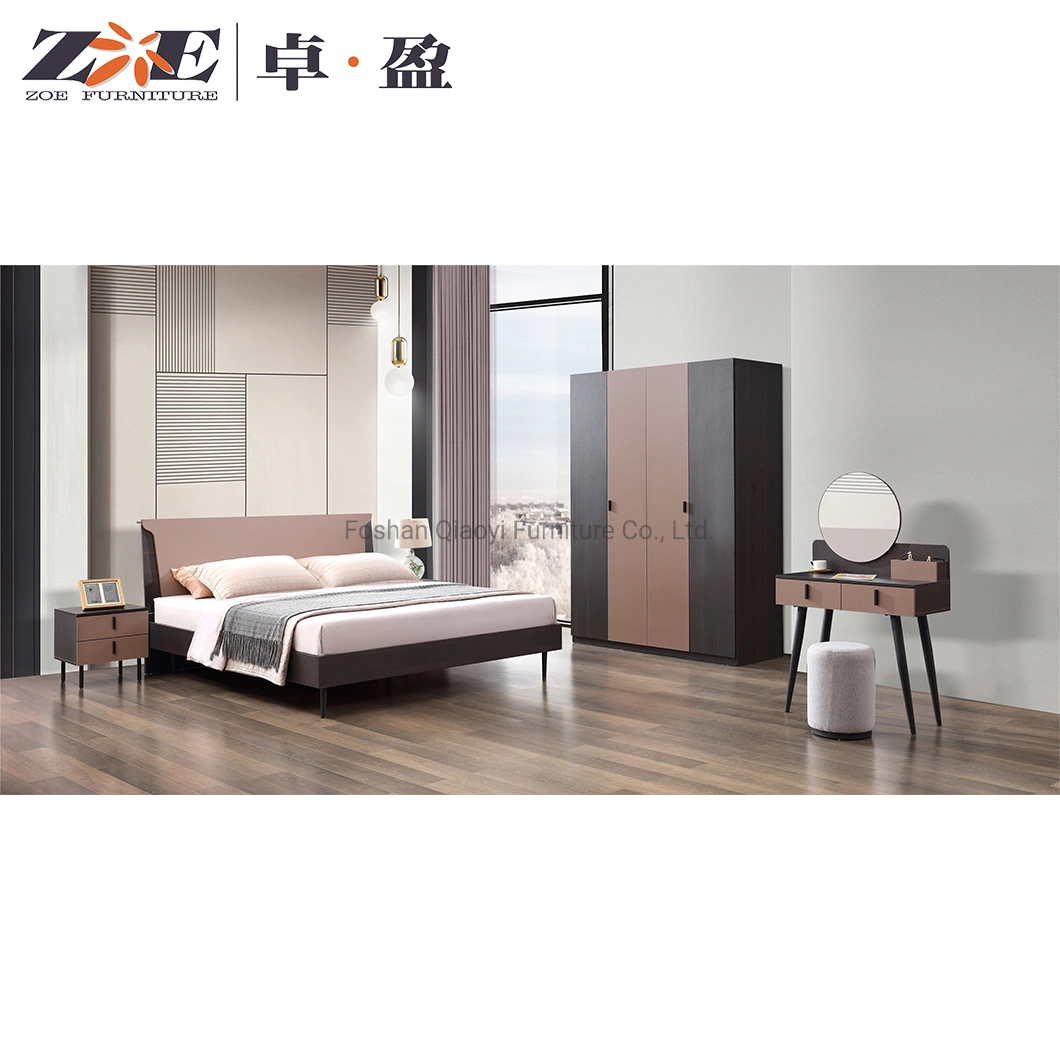 Home Furniture Supplier High Quality King Size Bed Modern Design Villa MDF Bedroom Furniture