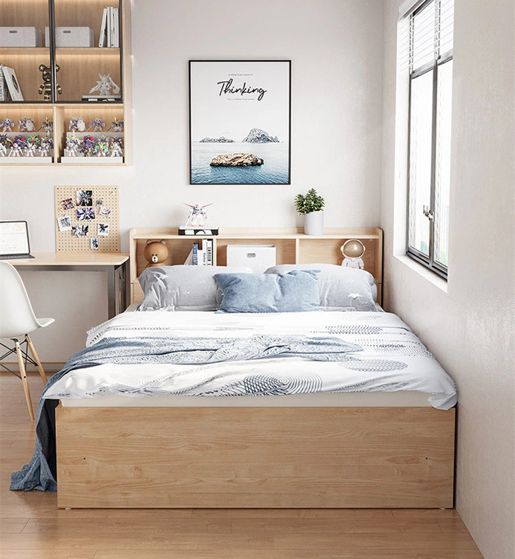 Nordic Modern Minimalist High Box Storage Bed