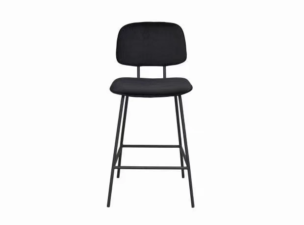 Modern Luxury Home Fabric Living Room Furniture Pub High Leg Stool Backrest Restaurant Bar Chair