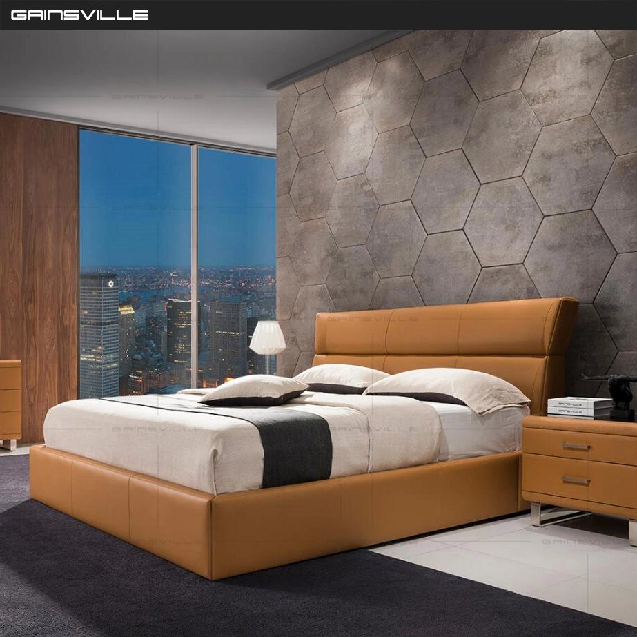 Popular Modern Leather King Size Bed Bedroom Wall Bed Home Furniture