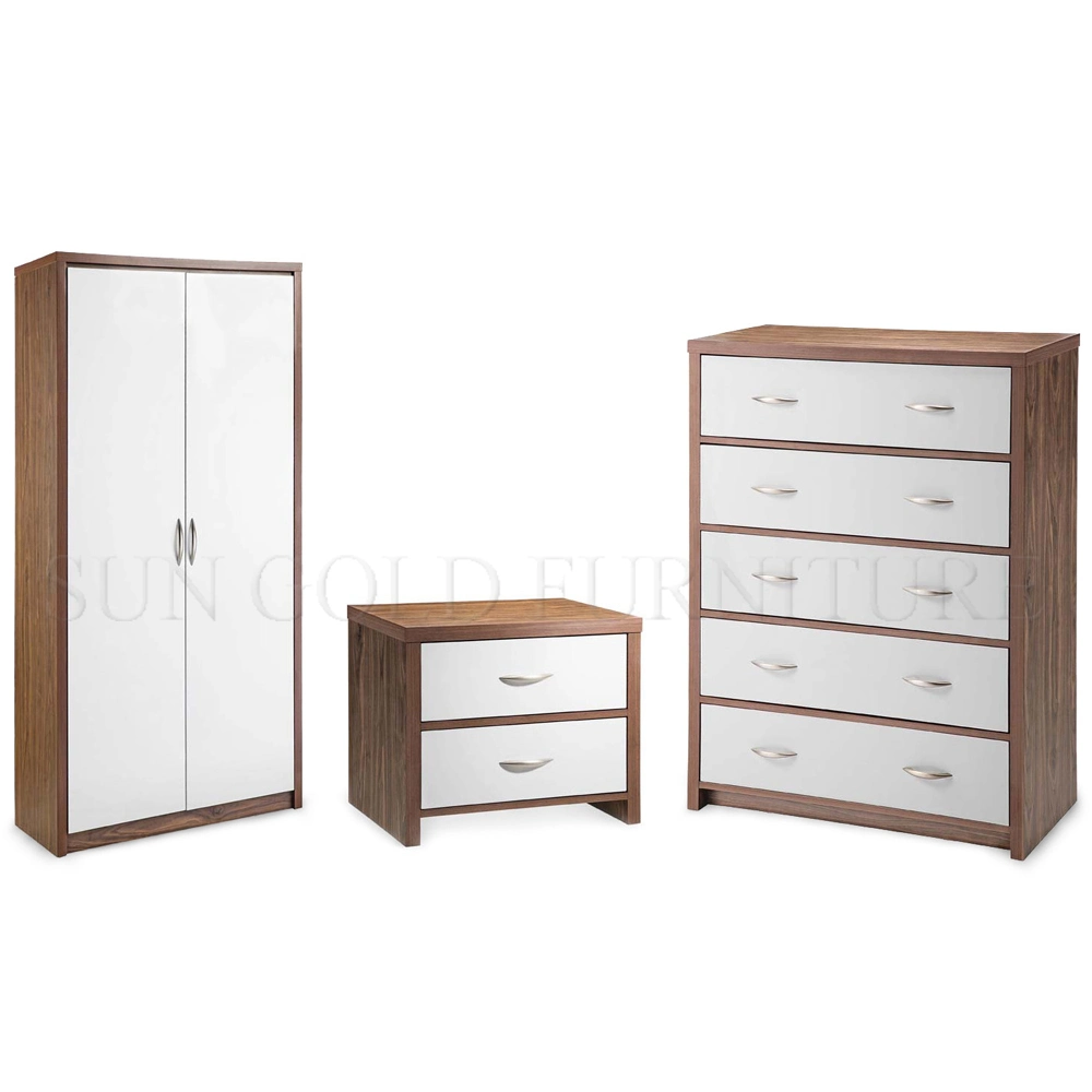 Modern Simple Cheap Walnut Bedroom Wardrobe Set Furniture (SZ-WD030)