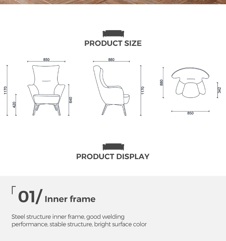 M&W High Back Living Room Fabric Swivel Reclining Armchair Modern Leisure Chair