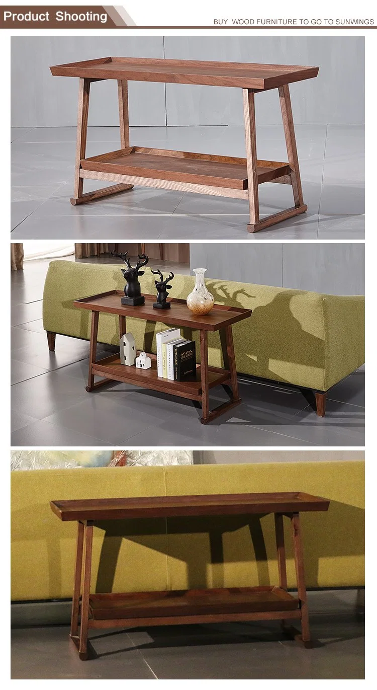 Wood Smart Side Table Matching Chinese Restaurant