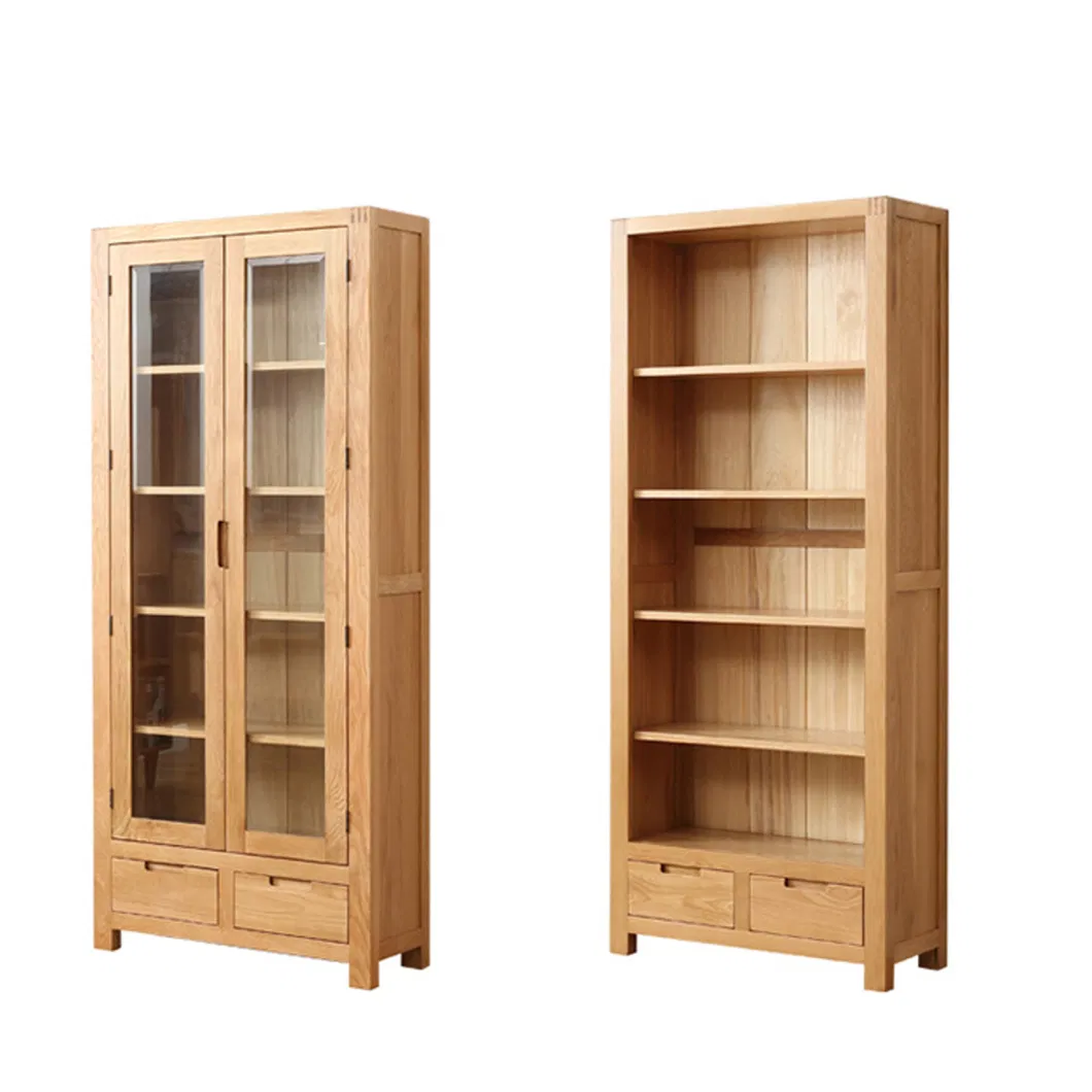 Home Furniture Study Room Solid Oak Wood Book Organizer Display Bookshelf Book Case Simple Modern Style Bookshelf