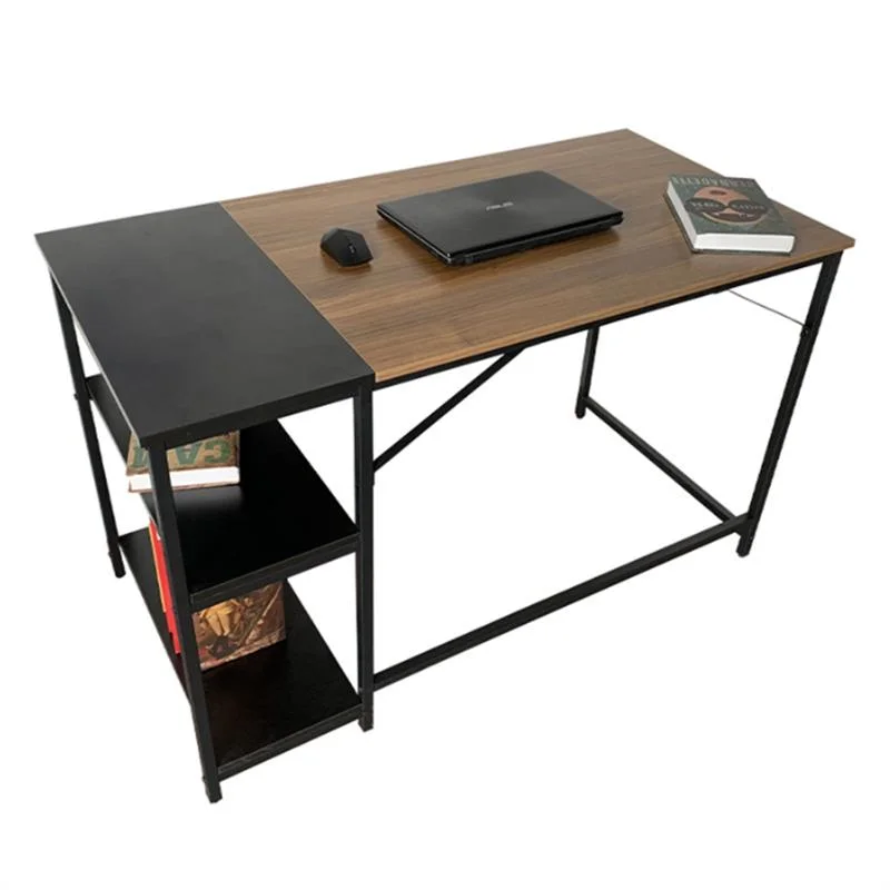 Simple Color Matching Office Computer Desk with Storage Shelves 0056