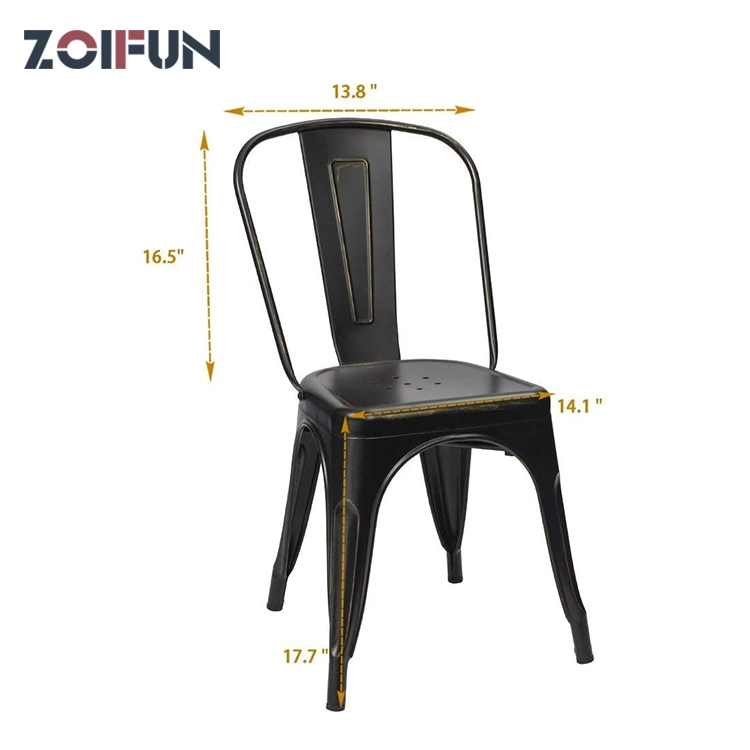 Coastal Black Elm Wood Furniture Country Style Dining Room Chairs Tin Modern Chairs Furniture Salon Styling Chairs