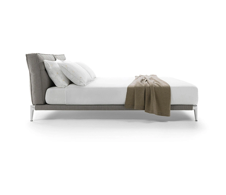 Italian Modern Bedroom Furniture Set Minimalist Bed Design Custom Made Nubuck Leather King Beds Set