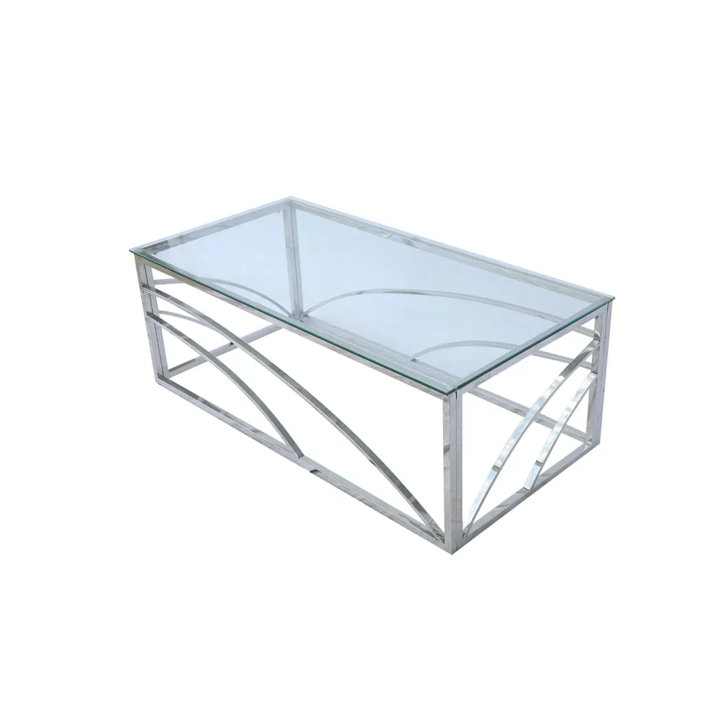 Wholesale Home Dining Room Furniture Glass Marble Stainless Steel Dining Table Coffee Table for Living Room