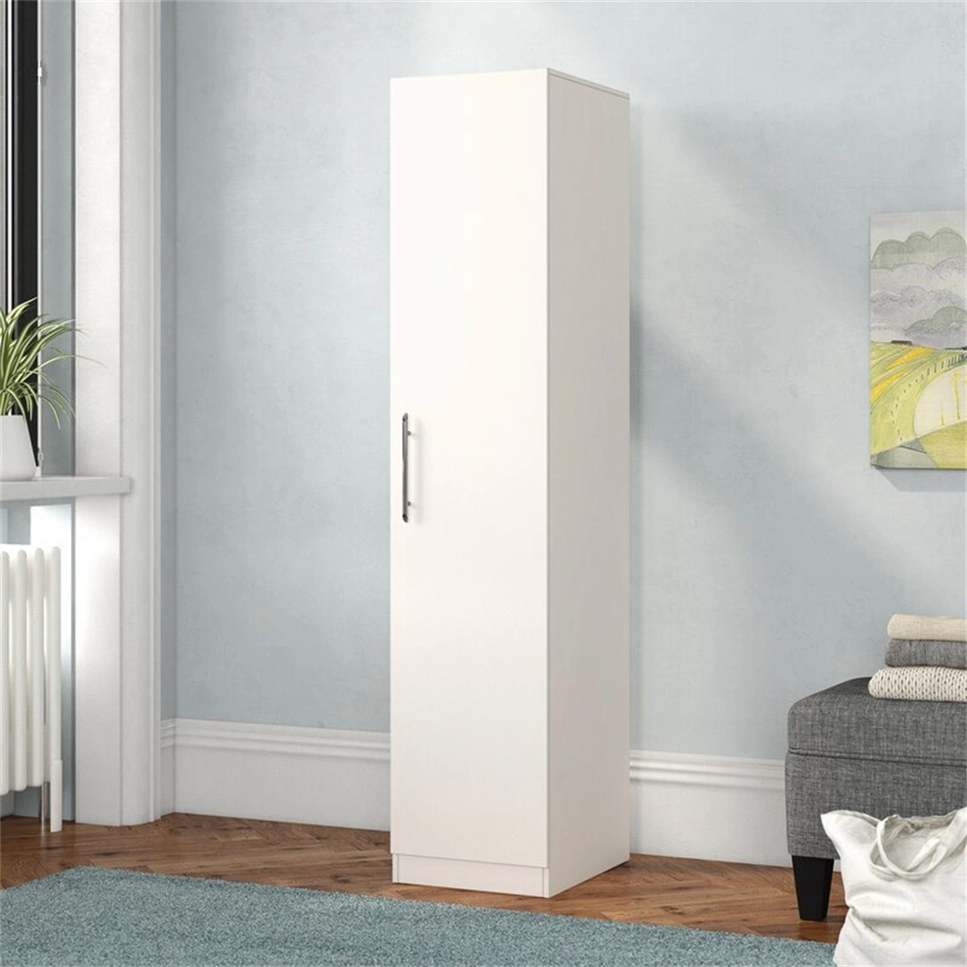 Simple Wooden Bedroom Furniture Clothes Storage Single Door Wardrobe