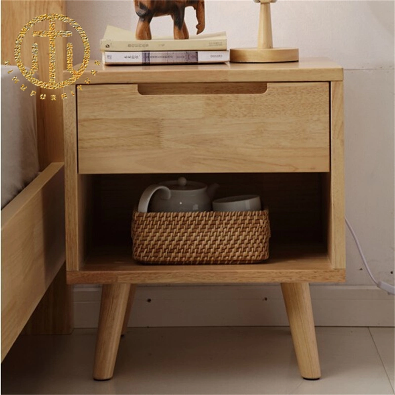 Square Log Color Modern Customizable Solid Wood Bedroom Home Nightstands