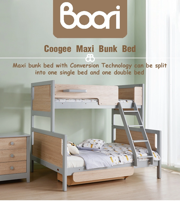 Boori Oak Wooden Children Double Full Queen Size Toddler Loft Bunk Beds