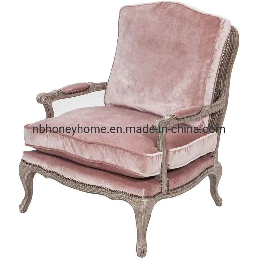Classic Antique Single Seat Sofa Upholstery Rattan Back Comfortable Lounge Chair