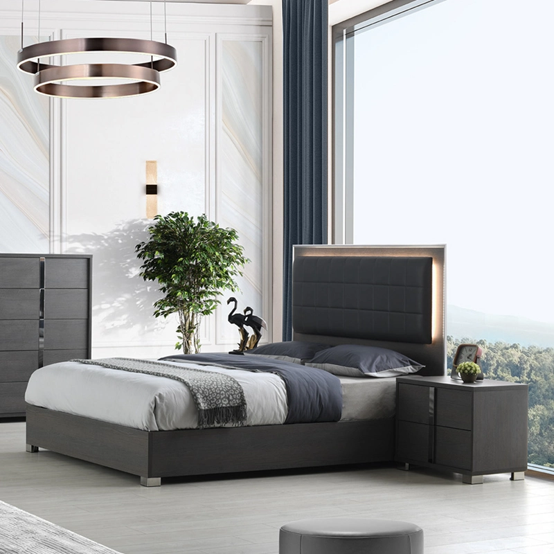 Nova Matt Grey Oak Bedroom Collection Hotel Bed Home Wooden Bedroom Furniture Sets